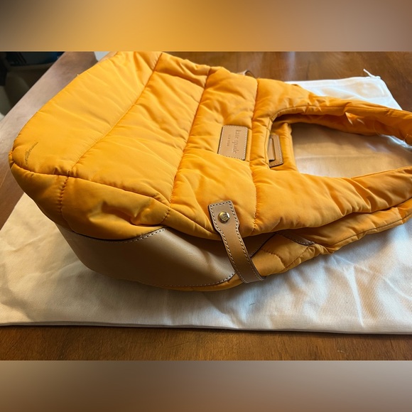 Kate Spade mustard color puffy bag with dust bag - Picture 6 of 7